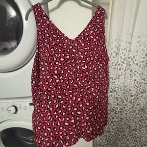 Leopard Print Red Sleeveless Top- Old Navy size XXl